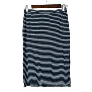 Gentle Fawn Dark Blue & White Stripe Long Pencil Skirt S